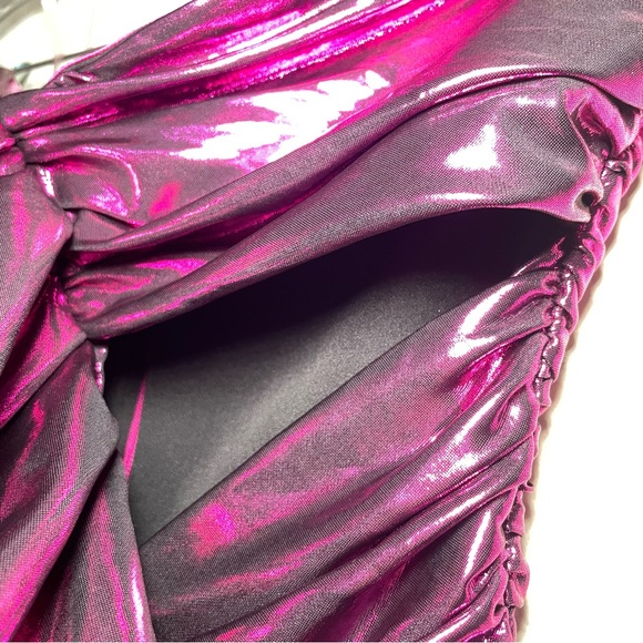 HOUSE OF CB Caterina Pink Strapless Metallic Cut‎ Out Dress Size Small - Picture 5 of 13
